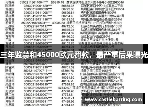 三年监禁和45000欧元罚款，最严重后果曝光